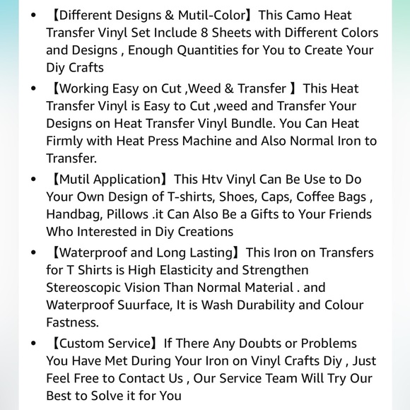 $8 🌸 Heat Transfer Vinyl ~ Camouflage Camo Variety Pack ~ Multipack Multiple - Picture 8 of 10